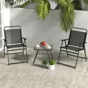 Costway3 Piece Patio Folding Conversation Set with Coffee Table for Backyard
