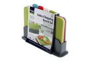 Index Chopping Board Set Coloured Cutting Boards With Stand Holder Juice Grooves
