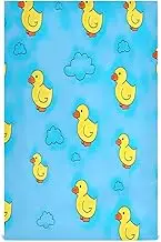 GAIREG Cute Yellow Ducks Blue Dish Towels for Drying, 28x18 Inches Absorbent Printed Hand Towels, Set of 4
