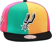 Mitchell & Ness San Antonio Spurs NBA Team Era Pinwheel Snapback Hat Adjustable Cap Teal, Teal, One Size