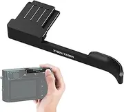 Hot Shoe Thumb Up Rest Hand Grip,Aluminum Alloy Camera Thumb Grip Hot Shoe Mount Stand - Camera Accessories Anti-Scratch Silicone Pad, Black/Silver