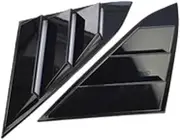 2pcs/set ABS Carbon Fiber Rear Window Louver Handle Triangle Bowl Cover Sticker Compatible For Honda Civic 10th 2016 2017 2018(Black)