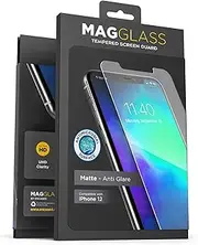 Magglass iPhone 12 Mini Matte Screen Protector (Fingerprint Resistant) Bubble-Free Anti Glare Tempered Glass Anti-Microbial Display Guard (Case Compatible)