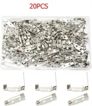 20mm Bar Pins Locking Safety Clasp for Name Tags Badges Corsage & DIY Crafts