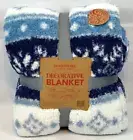 Berkshire Blanket & Home Co. King Plush Fleece Soft & Warm Blanket Blue/White