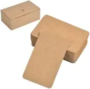 100 Pcs Blank Kraft Cards, Word Message Card Kraft Paper Tags, Blank Business Cards, Small DIY Flash Gift Cards for School Home Office Shorthand Learning, Memory