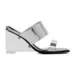 [Alexander Mcqueen] Alexander Mcqueen-Silver Calf Leather Sandals-Donna 37 IT