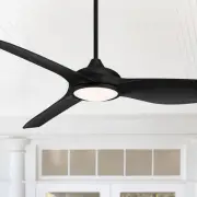 60" Dark Vader Modern 3 Blade Indoor Outdoor Ceiling Fan LED Light Remote Black