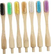 EXHUMKY 7 Pack Bamboo Nylon Toothbrush Replacement Heads Soft Bristles for Toothbrushes