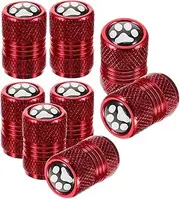 COSMEVIVI 8pcs Valve Cap Tires Valve Stem Cap Exterior Accessories Red Stainless Steel