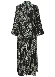 Bernadette Peignoir Floral-print Silk Wrap Dress - Black - 40 (UK12 / M) 40 (UK12 / M)