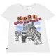 KARL LAGERFELD 卡爾 巴黎街頭速寫塗鴉棉質短T恤.白