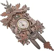 Luxshiny Antique Style Cuckoo Wall Clock Wooden Pendulum Battery Operated Home Decor