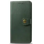 Retro Solid Color Leather Buckle Mobile Phone Protection Leather Case with Photo Frame & Card Slot & Wallet & Bracket Function for Xiaomi CC9(Green)