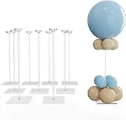 YALLOVE Clear Acrylic Tabletop Balloon Stand Kit, 60cm 10 pack Balloon Stick Holder with Base for Centerpiece Party Decoration