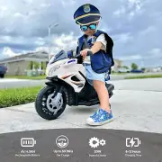 Motocicleta Policía Eléctrica Para Niños de 18-30 meses con luces y música 6V