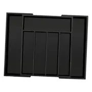 Silverware Caddy for Kitchen Utensil Holder Drawer Organizers, Flatware Black