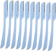 ASAKKURA Stainless Steel Eyebrow Razor Set of 10 Compact Portable Facial Hair Trimmer for Salon Results