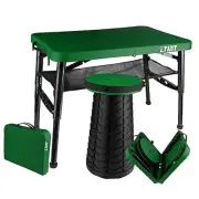 Small Folding Table and Stool, Camp Table, Portable Table, Adjustable Height,