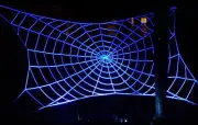 50 ft Mega GlowWeb Giant Rope Spider Web UV Glow Outdoor Halloween House Prop