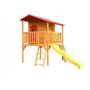 Kidzshack Sweet Shack Wooden Large Kids Cubby House with Slide 3+