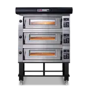 Moretti Forni Amalfi Triple Deck Oven on Stand - 18 x 35cm Pizza - Chamber Size 950w x 735d x 180h mm - COMP B/3/S - COMP B/3/S-EQ