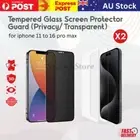 2x Privacy & Clear Tempered Glass Screen Protector Guard For all iPhone 11 to 16