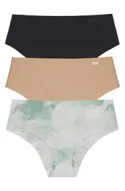 DKNY Litewear Cut Anywear 3-Pack Hipster Panties in Black/Glow/Soft Spray at Nordstrom, Size Medium