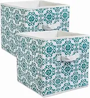 [DII] Non Woven Polyester Storage Bin, Scroll, Teal, Large
