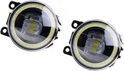 2 Pcs Car Angel Eye LED Fog Light DRL Daytime Running Lamp Compatible For Nissan Cabstar E (F24M F24W) And Compatible For Nissan Atlas (F24 H43) 2007-2013(Golden Right)