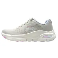 在飛比找Yahoo奇摩購物中心優惠-SKECHERS ARCH FIT 女款 灰白粉色 慢跑鞋 