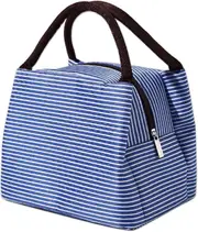 Lunch Bags Reusable Lunch Tote Bags Portable Lunch Cooler Bag Lunch Holder Insulated Lunch Box Bag for Picnic Office Beach (Blue