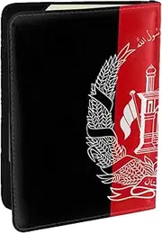 [GaxfjRu] Flag of Afghanistan Print Leather Passport Holder Covers Case, Waterproof Travel Wallet Passport Holder for Women Men, Black, One Size