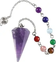 Crystal Pendulum for Divination - Hexagonal Pointed Reiki Pendant Pendulum | Dowsing Quartz Pendulum Jewelry for Women Men Witchcraft, Energy Balance Kot-au