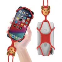 在飛比找momo購物網優惠-【Bone 蹦克】頸掛手機綁 - 麋鹿先生(手機掛繩 矽膠頸