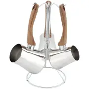 Serenk Definition 4 Pieces Turkish Coffee Pot Set, 18/10 Stainless Steel, Stove