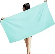 Chamgeco Microfiber Sand Free Beach Towel, Large Quick Dry Pool Towel Bath Blanket, Lightweight Super Absorbent Towels for Swimming Pool Yoga Gym Travel Beach Essentials for Adults Kids (Blue)