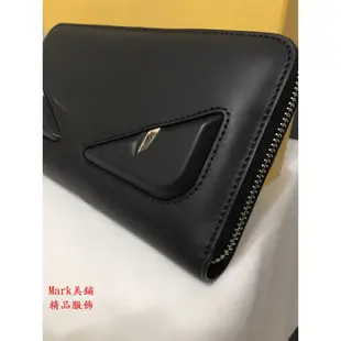 【Mark美鋪】FENDI 立體 眼睛 LOGO 黑色 拉練長夾