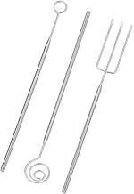 CRILSTYLEO 3pcs Stainless Steel Chocolate Forks Set Fondue Tools for Candy Making Cake Decorating Ergonomic Design for Chocolate Dipping Cheese Fondue Essential Kitchen Bakeware