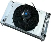 Aluminum Radiator+Shroud+Fan，Compatible With VW Golf Mk1 1.5 With Air Con MT 1974-1975