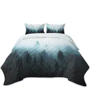 Foggy Pine Forest Coverlet
