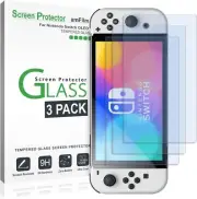 amFilm Nintendo Switch 2021 OLED Tempered Glass Screen Protector 3-PACK