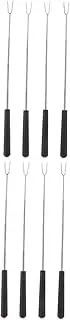 2sets Retractable Stainless Steel Skewers Barbecue Meat Forks for Grilling High Temperature Resistant BBQ Tool for Outdoor Family Cooking 4pcs*2