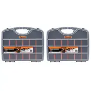 2x Supercraft Organiser 255mm 18 Compartment Rack Small Parts/Screws Storage