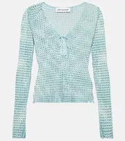 [Self-Portrait] Self-Portrait Crystal-embellished mesh top AU 8 blue