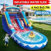 6.4M Commercial Giant PVC Inflatable Water Slide Blue Bounce House with Blower