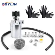Oil Catch Can Kit Reservoir Baffled Tank with Breather Filter Universal Aluminum (for: Smart)