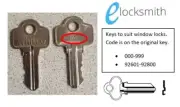Key to Code Number Fits Whitco Window Lock Cyl4 000 to 999 FREE POST