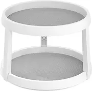 SimpleHouseware 2 Tier Turntable Lazy Susan Spice Rack Organiser, White