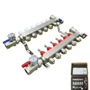 4-Branch PEX Radiant Floor Heating Distributor Manifold Set Water Separator